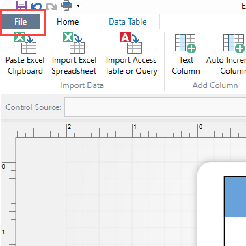 Click "File" at the ribbon menu to access print options