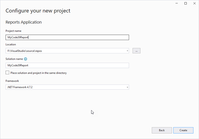 Configure new project