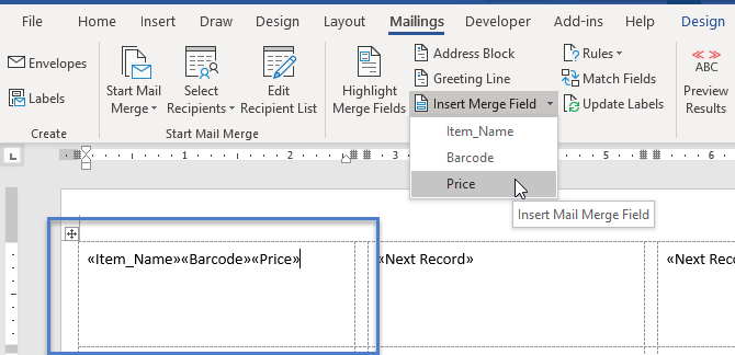 creating labels in word 2003