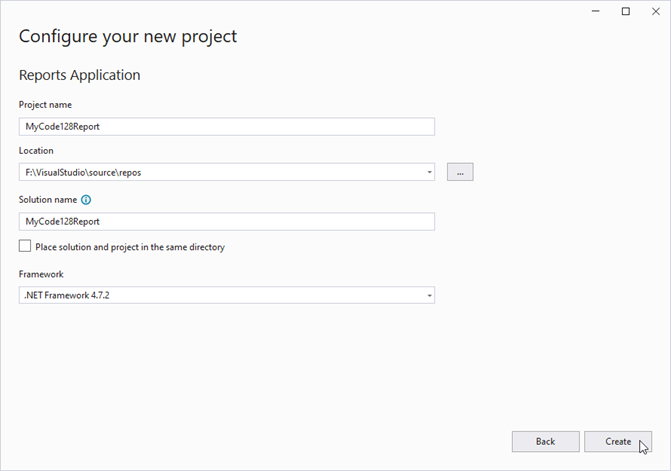 Configure new project