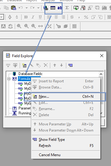 Right-click on "Formula" and select "New", to create a new formula