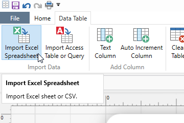 Click on Import Excel Spreadsheet to import Excel data