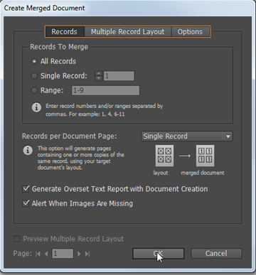 indesign data merge advanced text color