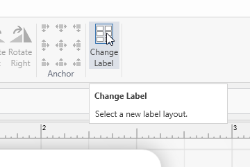 Select a new label format, by clicking on the Change Label button on the Ribbon