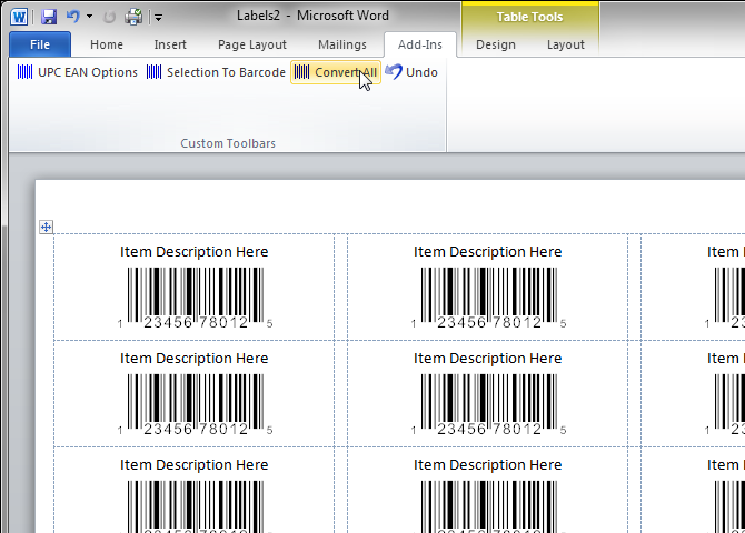 avery labels for word 2010