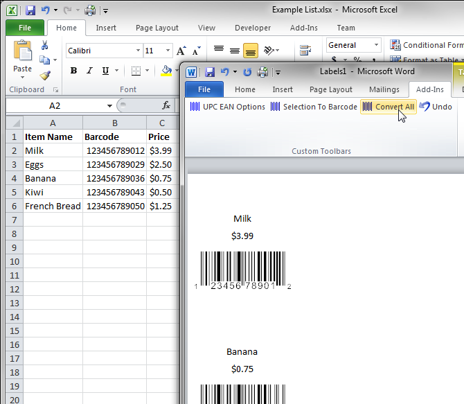 Create Barcode Labels with Mail Merge | BarCodeWiz