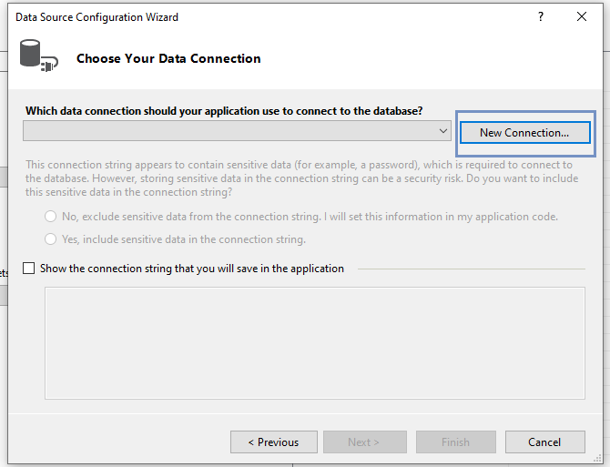 Choosing a database Connection type with RDLC Visual Studio Project 